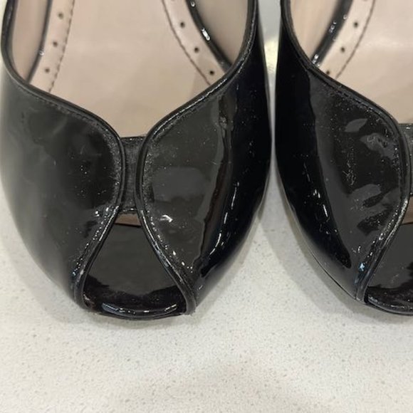 Marc by Marc Jacobs Patent Black Peep-toe Heels Sz 8 - Picture 2 of 7